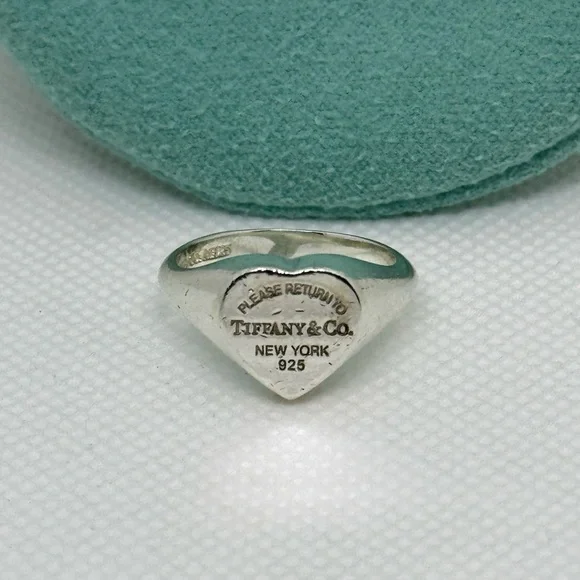 Tiffany & Co. Silver Heart Signet Ring - Picture 9 of 16